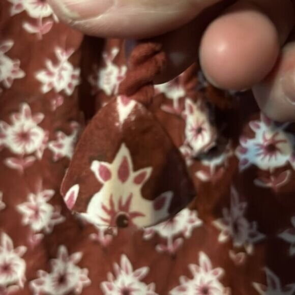 Daydress Block Printed Long-Sleeve Floral Print Dress Rope Tie Button Cottage Co - Picture 4 of 9